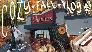 a cozy fall vlog   book shopping baking spooky reads and more
