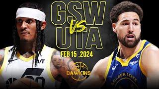 Golden State Warriors vs Utah Jazz Full Game Highlights  February 15 2024  FreeDawkins