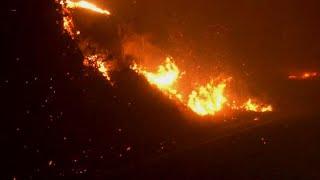 ATLAS PEAK FIRE Raw video of massive wildfire burning on Napas Atlas Peak