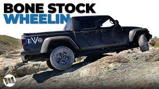 Wheelin a Bone Stock Jeep Gladiator Sport S Truck Before Transforming it into EVO OG 40