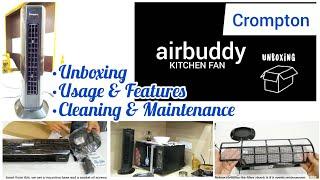 Unboxing & Review of Crompton Airbuddy Kitchen Tower Fan Crompton Kitchen Fan Unboxing Kitchen Fan