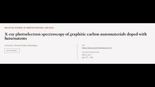 X-ray photoelectron spectroscopy of graphitic carbon nanomaterials doped with heteroa...  RTCL.TV