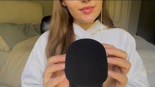 ASMR 3 Levels of Mic Scratching  bare foam and fluffy mic scratching w short natural nails