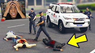 GTA V  MOD POLICIA - FORÇA TÁTICA TROCA TIROS COM ASSALTANTES   INSANO 