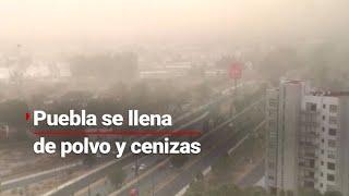 TOLVANERAS EN PUEBLA  Ráfagas de viento derribaron árboles y el cielo se oscureció