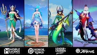 4 MERMAID SKILLS - Kadita Doria Nami Senhime l MLBB HOK LOLWR OA