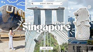 singapore travel vlog  𖤐 𓈒࣪ ⊹ ⇢  universal studios merlion gardens by the bay + more