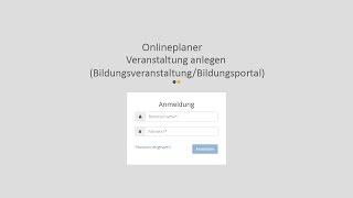 Onlineplaner Bildungsveranstaltungen anlegen