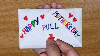 DIY - SURPRISE MESSAGE CARD FOR MOTHERS DAY  Pull Tab Origami Envelope Card  Mothers Day Crafts