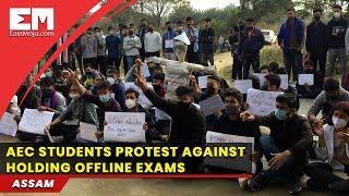 AEC students stage protest against holding offline exams