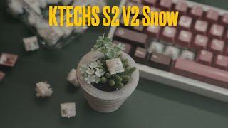 a polished hyper tactile  Ktechs S2 V2 Snow Tactile Switch Overview and Sound Test