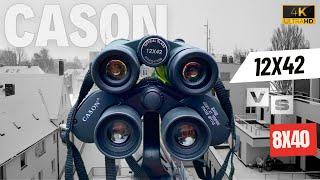 Cason 8X40 Porro Prism Vs. Cason 12X42 Roof Prism Binoculars