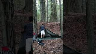How To make an A-frame  with Tarp and Line