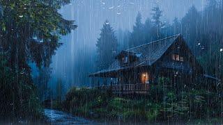 Rain On An Ancient Roof For Sleeping - Deep Sleep With Heavy Rain & Thunder Sound At Night Relax