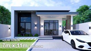 Desain Rumah Sederhana  Desain rumah  7m x 11m dengan 3 Kamar Tidur