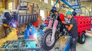 A factory manufacturing trolley rickshaws carrying thousands of kilos   complete process 