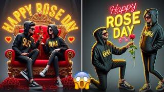 Happy Rose Day Name Video Editing  Rose Day Couple T-Shirt Name Video Editing  Ai Photo Editing