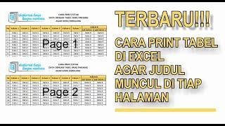 Cara Print Tabel Di Excel Agar Judul Muncul Di Setiap Halaman