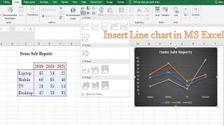 How to Insert Line chart in MS Excel