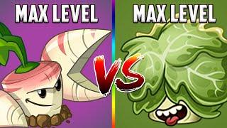 Max Level Headbutter Lettuce vs Max Level Parsnip - All World Zombie Challenge