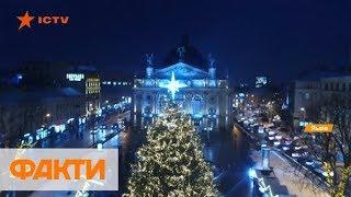 Деревья магазины арки над дорогами как украсили города Украины на праздники