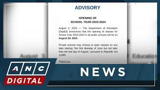 Opening of classes in PH public schools set for August 29  ANC