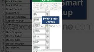 Smart Lookup in Excel  #shorts #myexcelonline #excel #msexcel