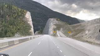 Dangerous drive Hwy 1 Alberta to BC  near Golden BC - gets real interesting at the six min. point