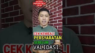 CEK PERSYARATAN SEBELUM VALIDASI