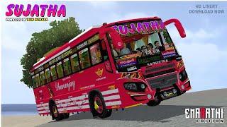 SUJATHA BUS LIVERY   AKBDA TECHNO CIACH BUS MOD LIVERY  TECHNO COACH BUS LIVERY #liverybussid