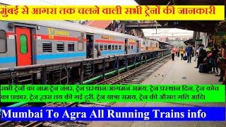 मुंबई से आगरा तक चलने वाली सभी ट्रेनों की जानकारी  Mumbai To Agra All Running Trains info