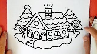 COMMENT DESSINER UNE MAISON DE NOËL