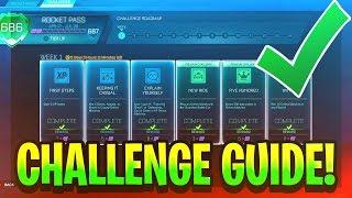 HOW TO COMPLETE WEEK 1 CHALLENGES ON ROCKET LEAGUE  ROCKET PASS CHALLENGE GUIDE FREE TIERS