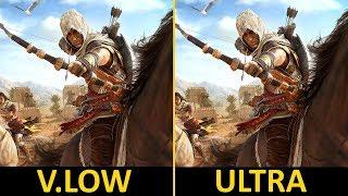 Assassin’s Creed Origins  GTX 1050 Ti  i5-7400  Very Low vs. Ultra  1080p