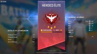 Cada Vez Más Cerca de Llegar a HEROICO ÉLITE 4 Estrellas Free Fire Asegurando Rango