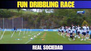 Fun Dribbling Race Real Sociedad  Soccer Fun Games for Practice