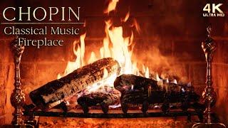 Relaxing Chopin Classical Music Fireplace  Chopin Piano Study Music Ambience