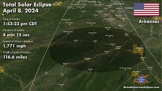 Flyover North America for the Total Solar Eclipse of April 8 2024