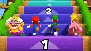 Mario Party 9 Step It Up - 1 vs. Rivals - Wario vs Mario vs Luigi vs Peach Cartoons Mee