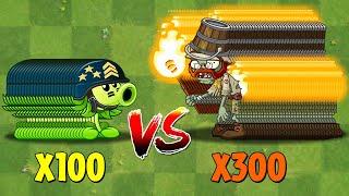 PVZ 2 Challenge - 100 Plants vs 300 Fire Zombies Level 3 - Who Will Win?
