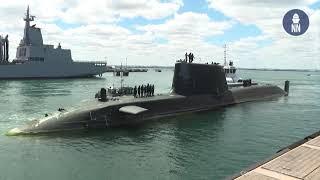 AUKUS Royal Navy Nuclear-Powered Submarine Astute Calls In Australia