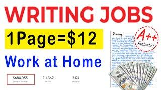 1 Page= $12 Online Writing Jobs From Home  Handwriting Assignment Work  Earn Money Online #money