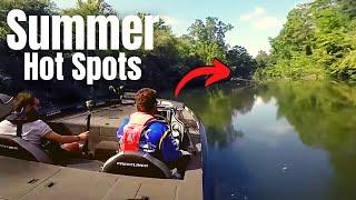 3 BEST Areas To Find SUMMER Bass Boat & Bank Anglers