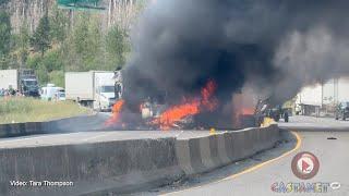 Semi fire on Hwy  5