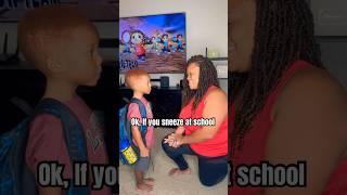 ‍️ I hope he doesn’t sneeze at school #funny #relatable #sick #school #momlife #shorts #asmr