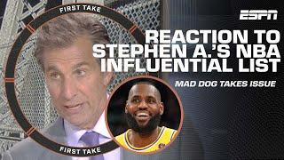 Mad Dog takes issue with Stephen A.s Top 5 most influential players list  First Take YT Exclusive