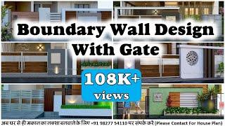 Boundary wall design with gate  house boundary wall  house front wall indian style  boundary wall