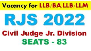 RJS 2022 Seats Notification  Rajasthan Civil Judge Seats Notification 2022