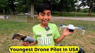 Youngest Drone Pilot Of DJI Mavic Mini 2  Drone Unboxing In USA  How To Fly Drone? Indian Vlogger