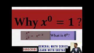 Why any non-zero real number raised to the power of 0 is 1 ?  Why x^0 = 1 ?  General Math